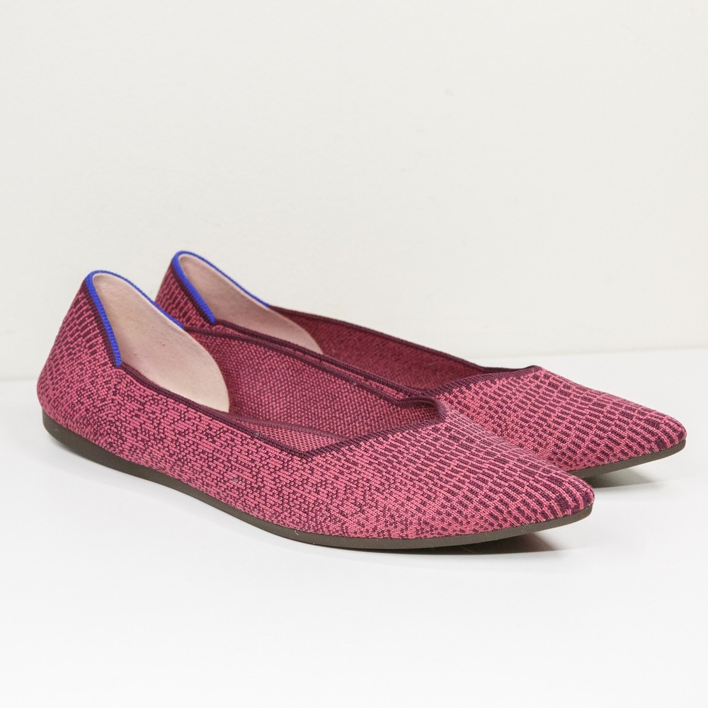 Rothys The Point Fig Python Pointed Toe Slip On F… - image 2